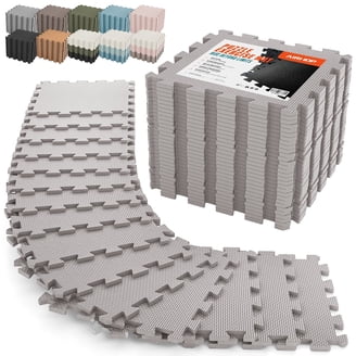 Forest Floor Farmhouse Marble Foam Floor Tiles – 6-Pack 24x24 Inch, 3/8 Inch Thick, Interlocking EVA Foam Mats, Anti-Fatigue Flooring For Gym, Playroom & Kitchen