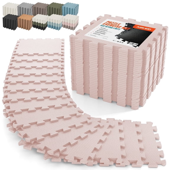 AIRHOP 18 PCS Gym Floor Mat, EVA Foam Puzzle Gym Mat, High-Density Interlocking Foam Floor Tiles for Home Gym, Play Workout