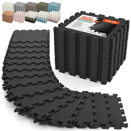 AIRHOP 18 PCS Gym Floor Mat, EVA Foam Puzzle Gym Mat, High-Density Interlocking Foam Floor Tiles for Home Gym, Play Workout Garage Kitchen Flooring 12.6"x12.6"x0.4"