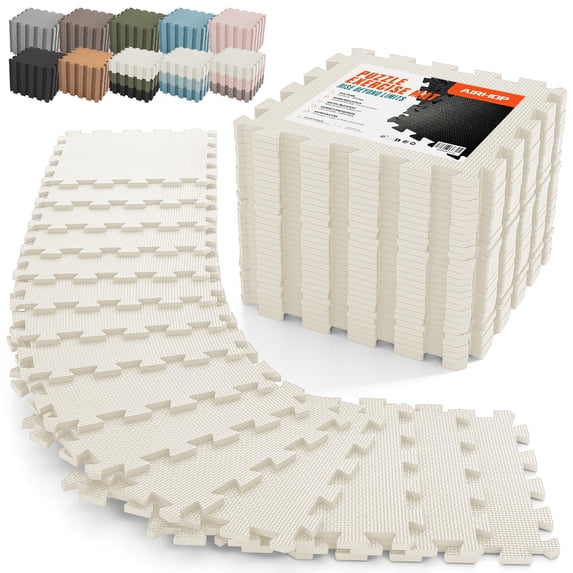 AIRHOP 36 PCS Gym Floor Mat, EVA Foam Puzzle Gym Mat, High-Density ...