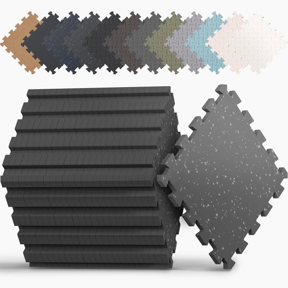 AIRHOP 54 PCS Gym Floor Mat, EVA Foam Puzzle Gym Mat, High-Density Interlocking Foam Floor Tiles for Home Gym, Play Workout Garage Kitchen Flooring 12.6"x12.6"x0.17"
