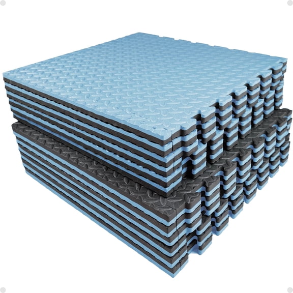 AIRHOP Upgraded 2cm Extra Thick 4.6 m² High-Density Eva Foam Exercise Gym Mats, 12 Pcs Large Interlocking Puzzle Floor Tiles (60x60cm) for Home Gym