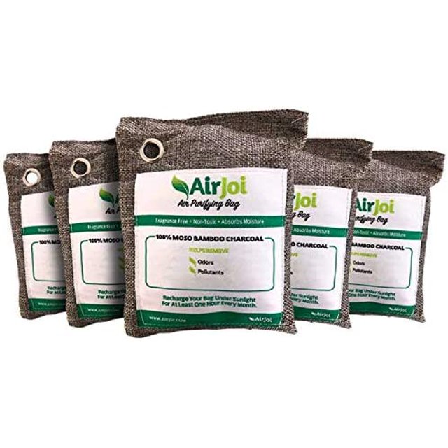 AIRJOI Bamboo Charcoal Air Purifying Bag (3Pack), Activated Charcoal