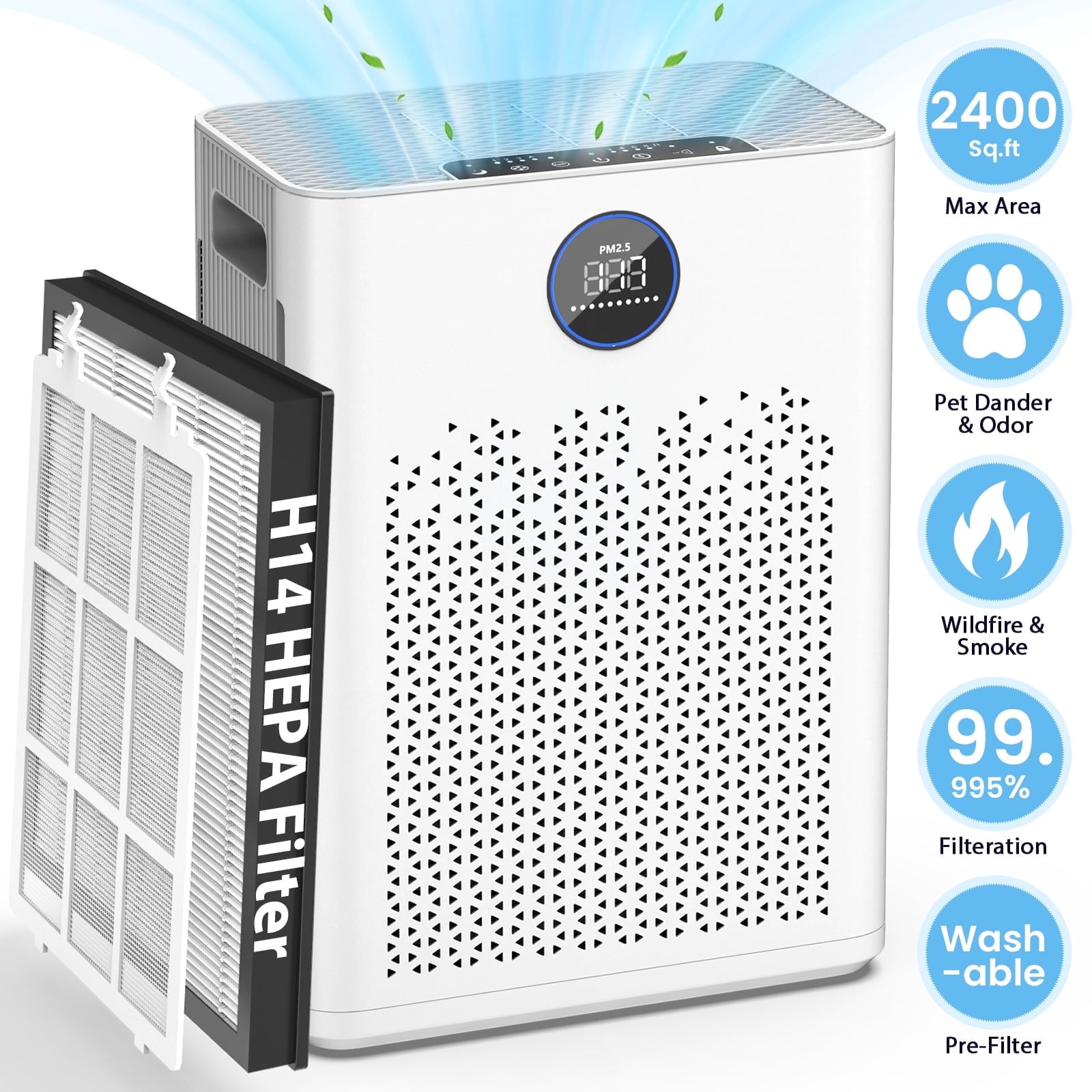 Image showcasing HEPA Air Purifiers for Allergies and Asthma up to 2400 Sq.ft, Air ...