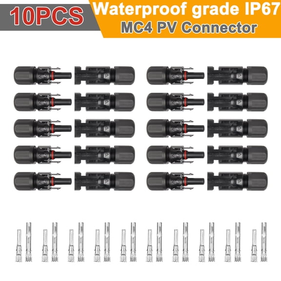 AIRKOUL 10 Pairs Male Female Wire Cable Connector Set Solar Panel Waterproof