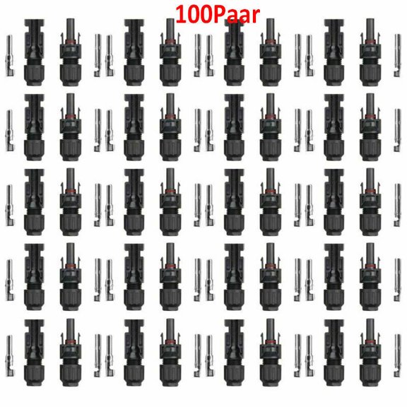 AIRKOUL 100 Pairs Male Female Wire Cable Connector Set Solar Panel Waterproof