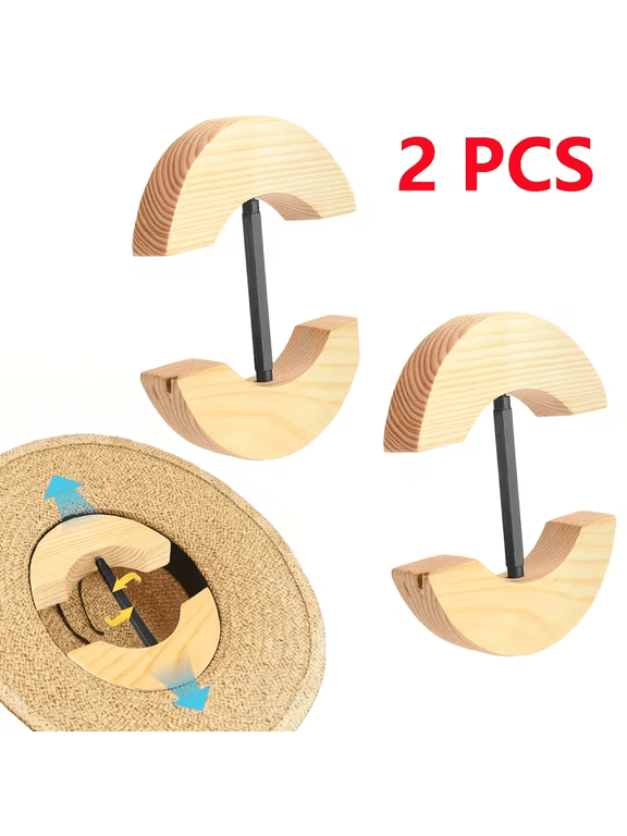 2 PCS Wooden Hat Stretcher, Hat Stretcher Wooden Hat Enlarge and Shape Hat Shaping