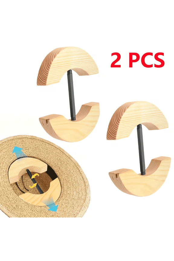 2 PCS Wooden Hat Stretcher, Hat Stretcher Wooden Hat Enlarge and Shape Hat Shaping