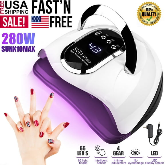 AIRKOUL 280W Nail Dryer LED Lamp UV Light Polish Gel Curing Machine Electric Manicure