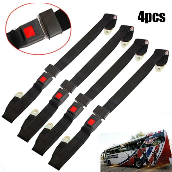 AIRKOUL 4Pack Universal Truck Car Lap Seat Belts 2 Point Adjustable Single Seat Lap for For Truck Car Lap