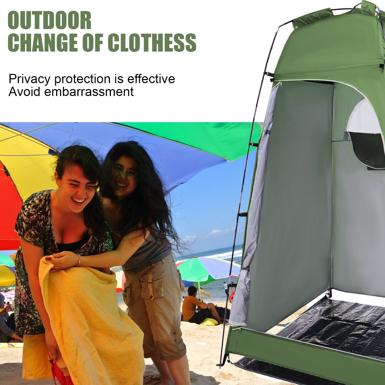 AIRKOUL 6.9FT Outdoor Privacy Shower Tent Portable Changing Room Camp Toilet W/Carry bag