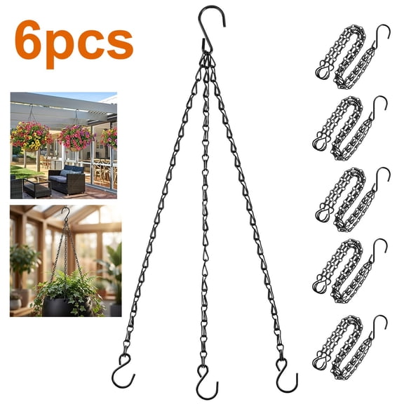 AIRKOUL 6 Pcs 16-Inch Plant Hanging Baskets Chain with S-Hooks for Planters and Lanterns