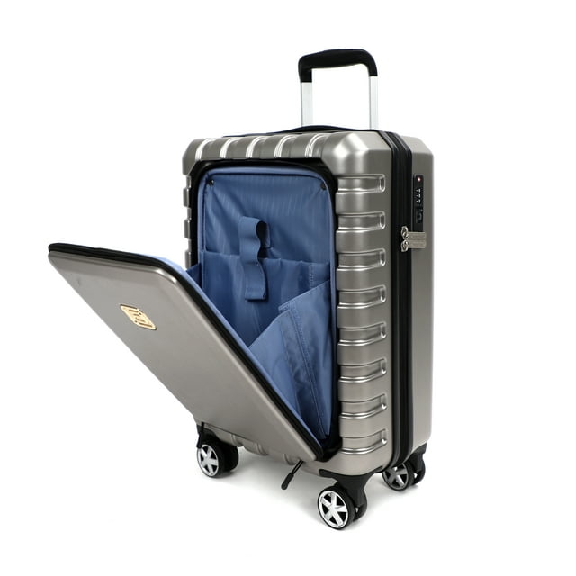 AIRLINE Lightweight Hard Shell Roller Suitcase, 20Inch Front Opening