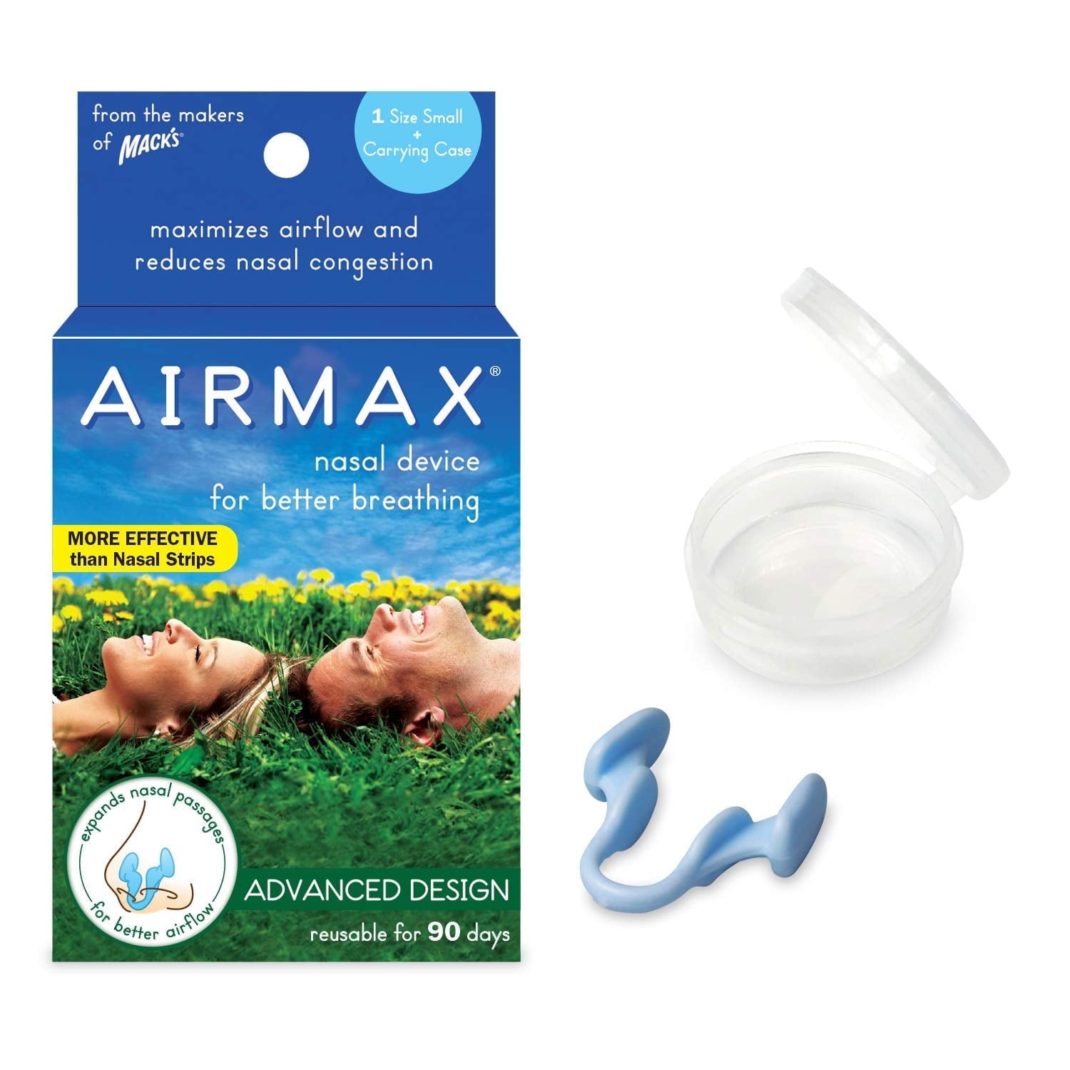 AIRMAX Nasal Dilator for Better Breathing Natural, Comfortable, Breathing Aid Solution for Maximum Airflow and Reduced Nasal Congestion (Small - Blue)
