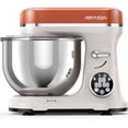 thumbnail image 1 of AIRMSEN 11-Speed 5.5 QT Stand Mixer with LED Touchscreen & Timer, 3 IN 1 Electric Mixer for Kitchen, Beige and Orange, 1 of 10