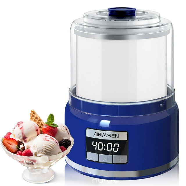 AIRMSEN 2.1 Qt Ice Cream Maker Machine with LED Screen and Timer