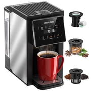 AIRMSEN 3-In-1 Single Serve Coffee Maker with Grinder, K Cup Coffee Maker Compatible with Beans and Grounds, Pod Coffee Machine with 6 Grind Levels & 6-14oz Cup Sizes, BPA-Free