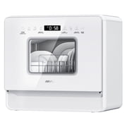 AIRMSEN 5-Place Settings Portable Countertop Dishwasher with 5L Built-in Water Tank, Ultra-Slim Dishwasher Upgrade 3 Spray Arms, 12H Delay Start and Salt Chambe
