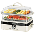 thumbnail image 1 of AIRMSEN 8-in-1 Glass Food Steamer for Cooking, 1200W Electric Vegetable Steamer with Removable Water Tank, 12H Delay Start & Auto Warm Mode, BPA-Free, TL1230, 1 of 11