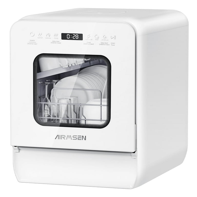AIRMSEN 9-Program Portable Countertop Dishwasher with 5L Built-in