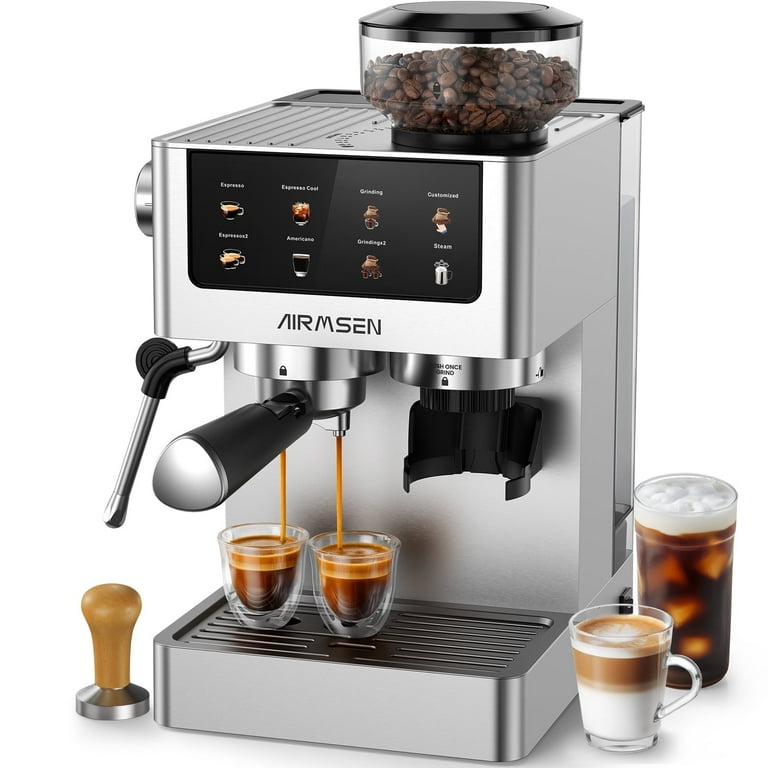 AIRMSEN Espresso Machine with Grinder, Espresso Coffee Machine