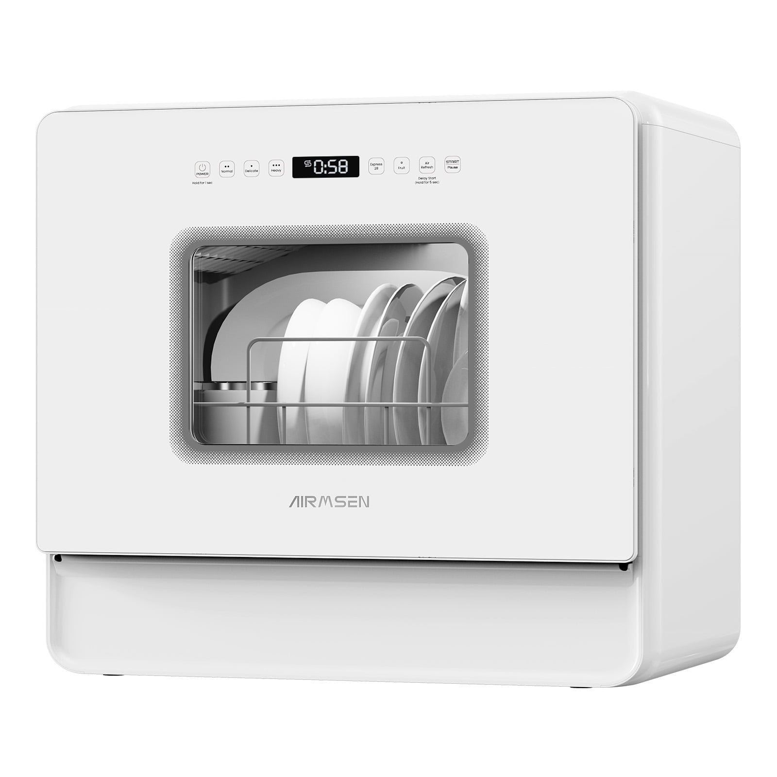 AIRMSEN Portable Countertop Dishwasher with 5L Builtin Water Tank