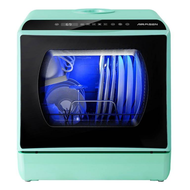 Airmsen Portable Countertop Dishwasher with 5 Liter Built in Water Tank and Air Dry Function 5 Washing Programs Ae tdqr03
