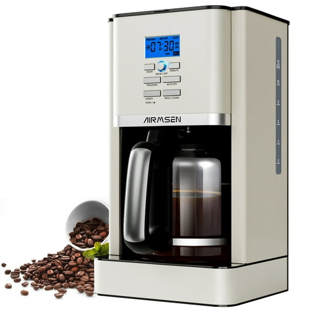 AIRMSEN Stainless Steel 12 Cup Drip Coffee Maker Programmable Coffee Machine Self Cleaning