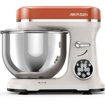 AIRMSEN 11-Speed 5.5 QT Stand Mixer with LED Touchscreen & Timer, 3 IN 1 Electric Mixer for Kitchen, Beige and Orange