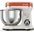 thumbnail image 1 of AIRMSEN 11-Speed 5.5 QT Stand Mixer with LED Touchscreen & Timer, 3 IN 1 Electric Mixer for Kitchen, Beige and Orange, 1 of 11