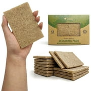 AIRNEX Non Scratch Scouring Pads Kitchen Use, Made of Coconut Husk, Scrub Pads for Dishes Pack of 12