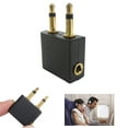 AIRPLANE HEADPHONES JACK ADAPTER PLUG AIRLINE ADAPTOR EARPHONE EAR