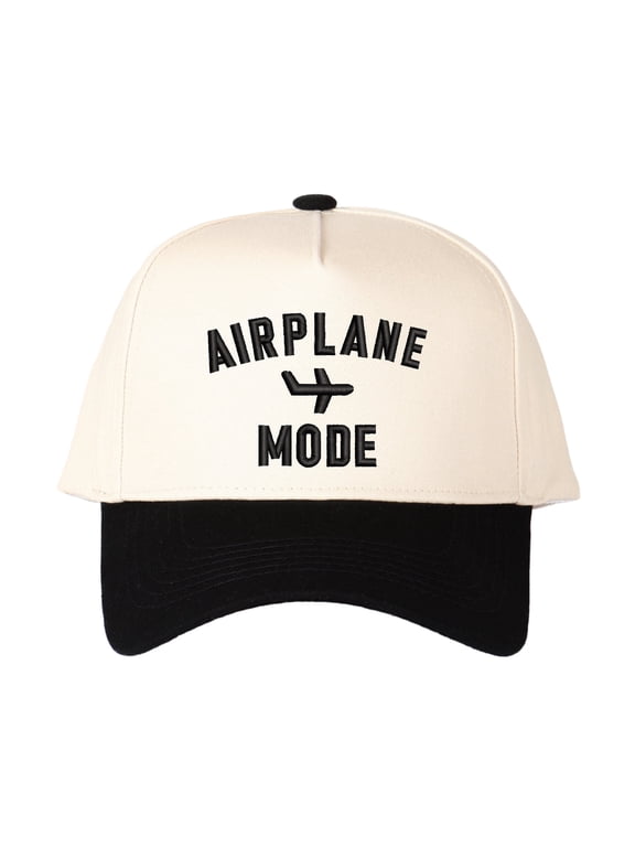 AIRPLANE MODE Letter Embroidered Color Block Trucker Hat Unisex Adjustable Cotton Breathable Fashion Cap for Travel Daily Wear