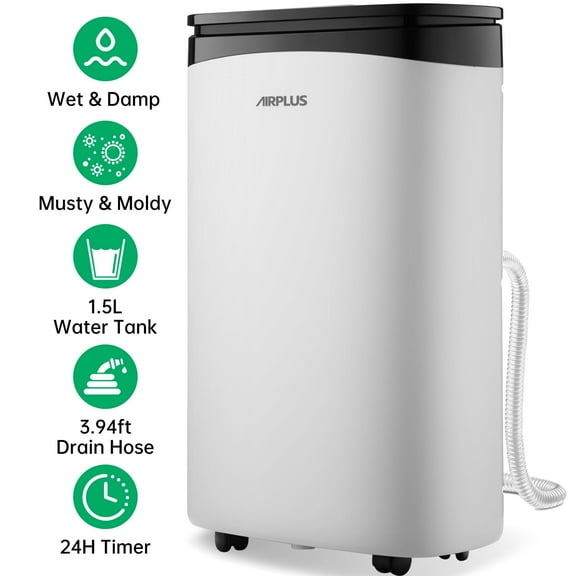 AIRPLUS 30 Pints Dehumidifier for Home with Drain Hose, Dehumidifiers for Basement, AP2002