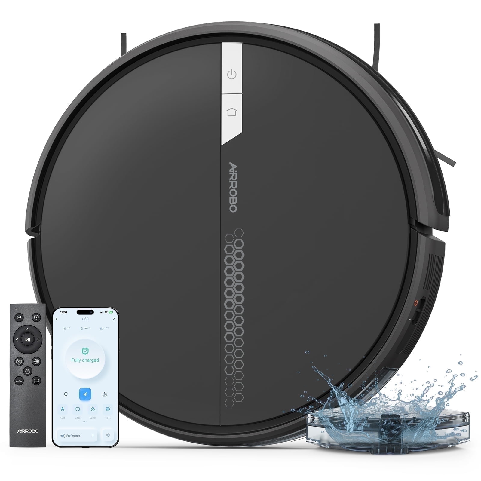 Walmart discounts of AIRROBO G60 3 in 1 Robot Vacuum and Mop Combo with Smart App&Voice Control,2 in 1 Tank for pet hair
