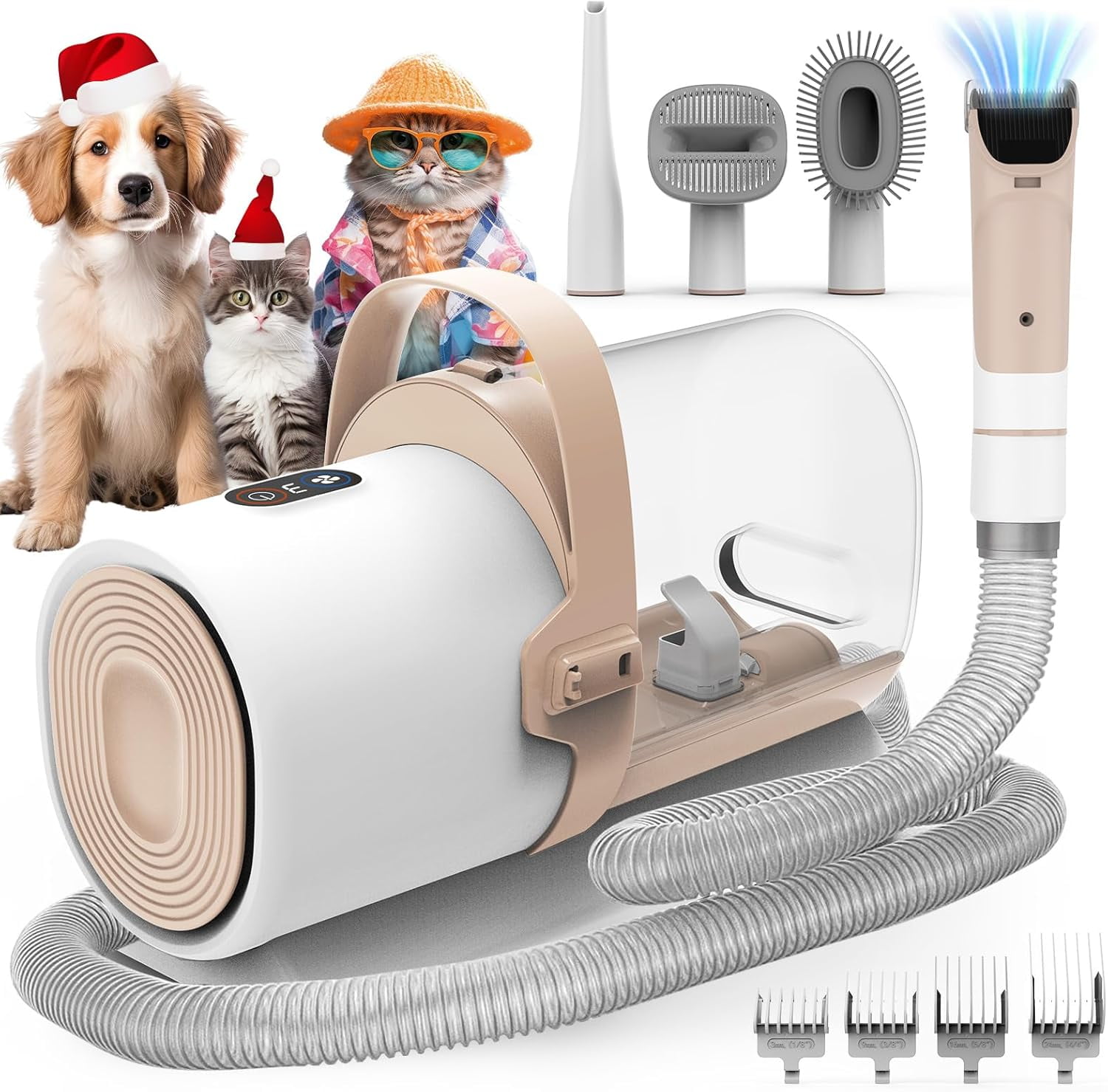 AIRROBO Dog Grooming Kit, 5 Grooming Tools, Pet Grooming Vacuum, Dog Clippers Kit, Low noise, PG50