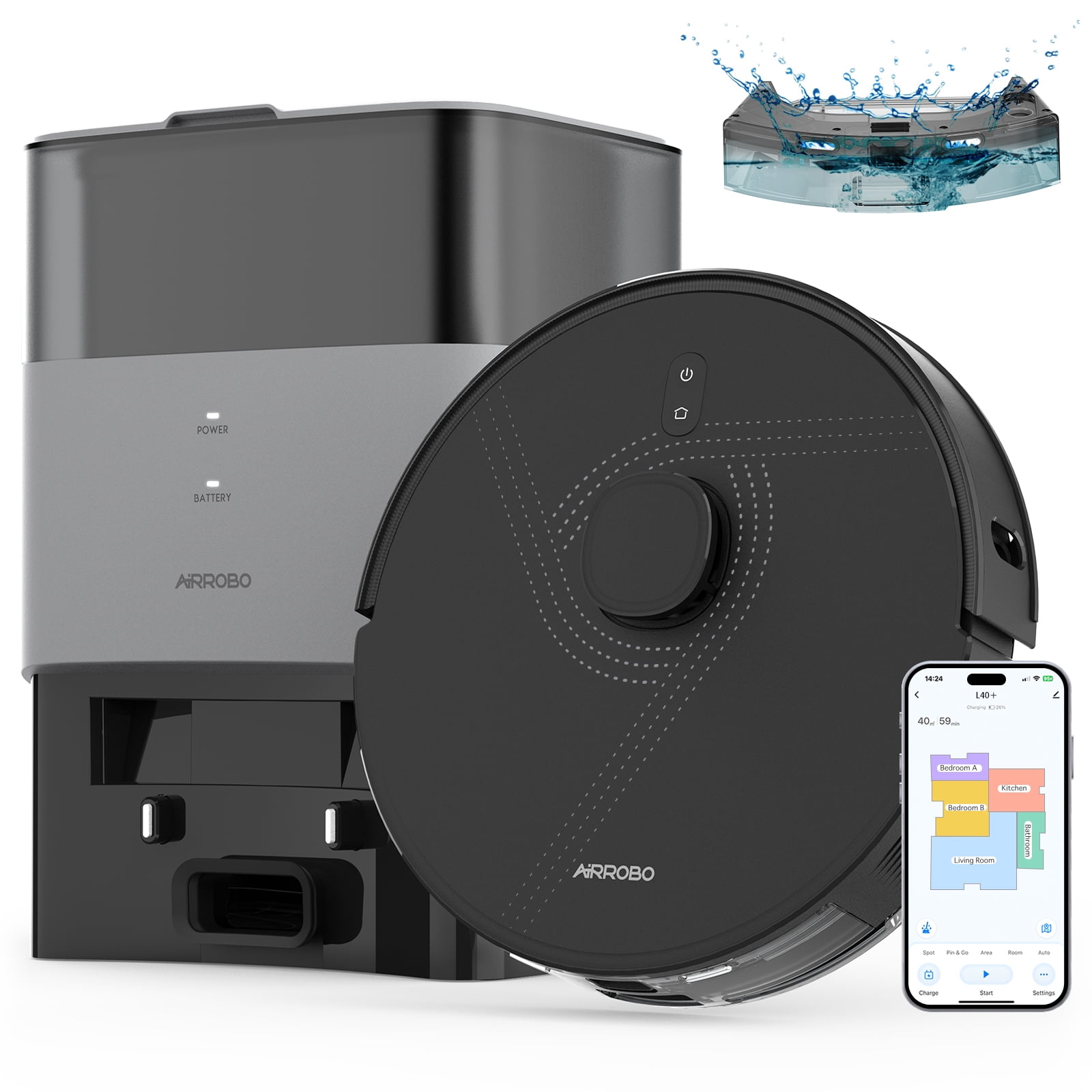 The Coupon deal of  Walmart Black Friday Deals 2025 AIRROBO Robot Vacuum and Mop Combo, 60 Days Auto-Empty, LiDAR Navigation, App Control