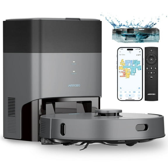 AIRROBO T25+ Robot Vacuum and Mop Cleaner - Self-Empty, 5500Pa Suction, Ultrasonic Carpet Detection