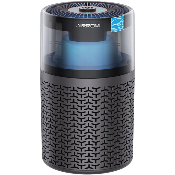 AIRROMI AIRROMI A2002 Air Purifier - For Large Rooms up to 660 sq ft - True HEPA Filter for Efficient Dust & Germ Removal - Built-in Aromatherapy Diffuser & Soft Night Light for Better Sleep Grey