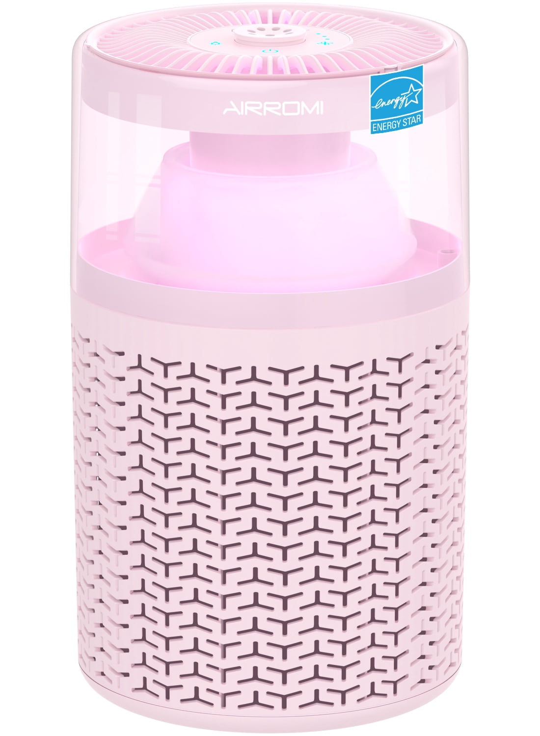 AIRROMI AIRROMI A2002 Air Purifier - For Large Rooms up to 660 sq ft - True HEPA Filter for Efficient Dust & Germ Removal - Built-in Aromatherapy Diffuser & Soft Night Light for Better Sleep Pink