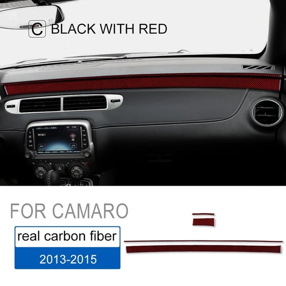 AIRSPEED Real Carbon Fiber for Chevrolet Camaro 2013 2014 2015 Accessories Interior Trim Car Side Front Dash Trim Cover Sticker.