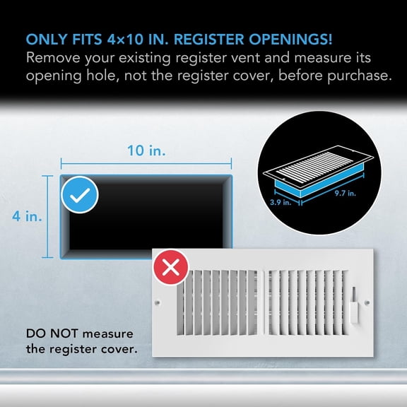 AIRTAP T4 White Register Booster Fan for 4x10 Vent, Quiet 10-Speed App Control HVAC Circulator