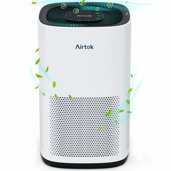 AIRTOK Air Purifier for Home Large Room Up to 793 sq ft, True H13 HEPA Air Cleaner for Allergies, Smoke, Pet Dander, Dust & Pollen, Quiet, Ozone Free, AP1001 White