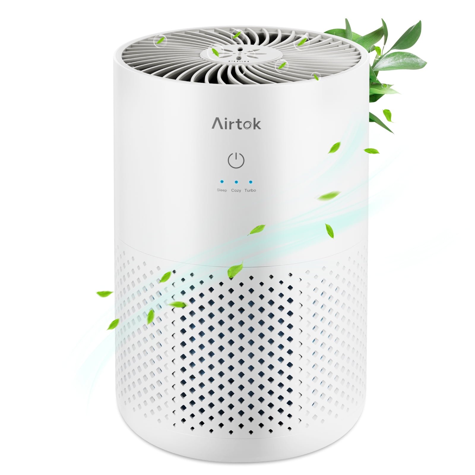 AIRTOK HEPA Air Purifier for Home, Bedroom, Office (355 Sq.ft), Air Cleaner for Allergies, Asthma, Pet Dander, Mold, Smoke, and Odor with Fragrance Sponge, KQ-31, White
