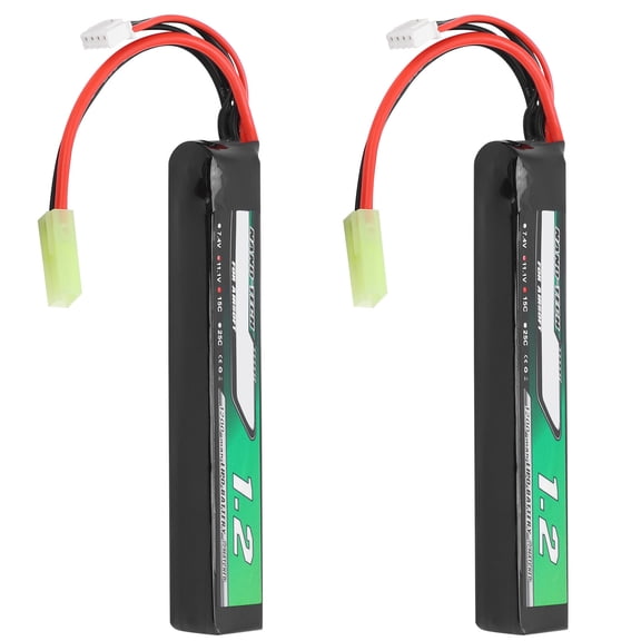 AIRTONK POWER 11.1V 15C 1200mAh RC Car Chargeable Lithium Polymer Battery Portable with Tamiya Output Plug for RC Models, 2 Pack (4.9 inches / 12.5 cm) High Performance Racing Replacement Part
