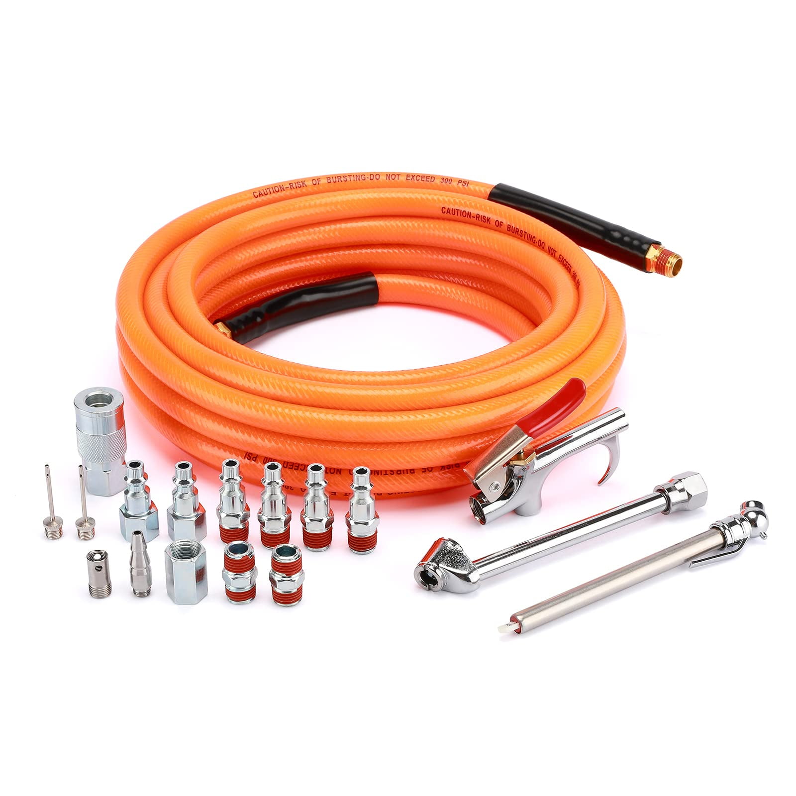 AIRTOON 18 Pieces Air Tool Accessories Kit with 3/8 inch x 25 Ft PVC Hose, 1/4 inch NPT Quick