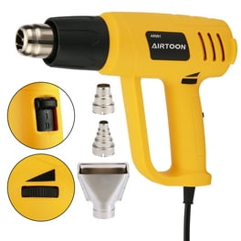 Heat Gun, TECCPO 1500W Professional Electric Hot Air Gun Variable  Temperature Control with 3-Temp Settings 122~1112, 4 Nozzle Attachments,  250L/Min~500L/Min, Perfect for Crafts, Stripping Paint 