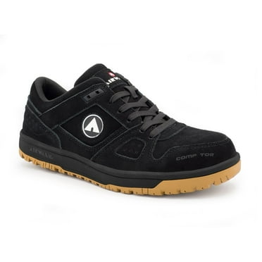 AIRWALK SAFETY Mens Composite Toe Work Shoe Black Gum AW6300 Slip Resistant