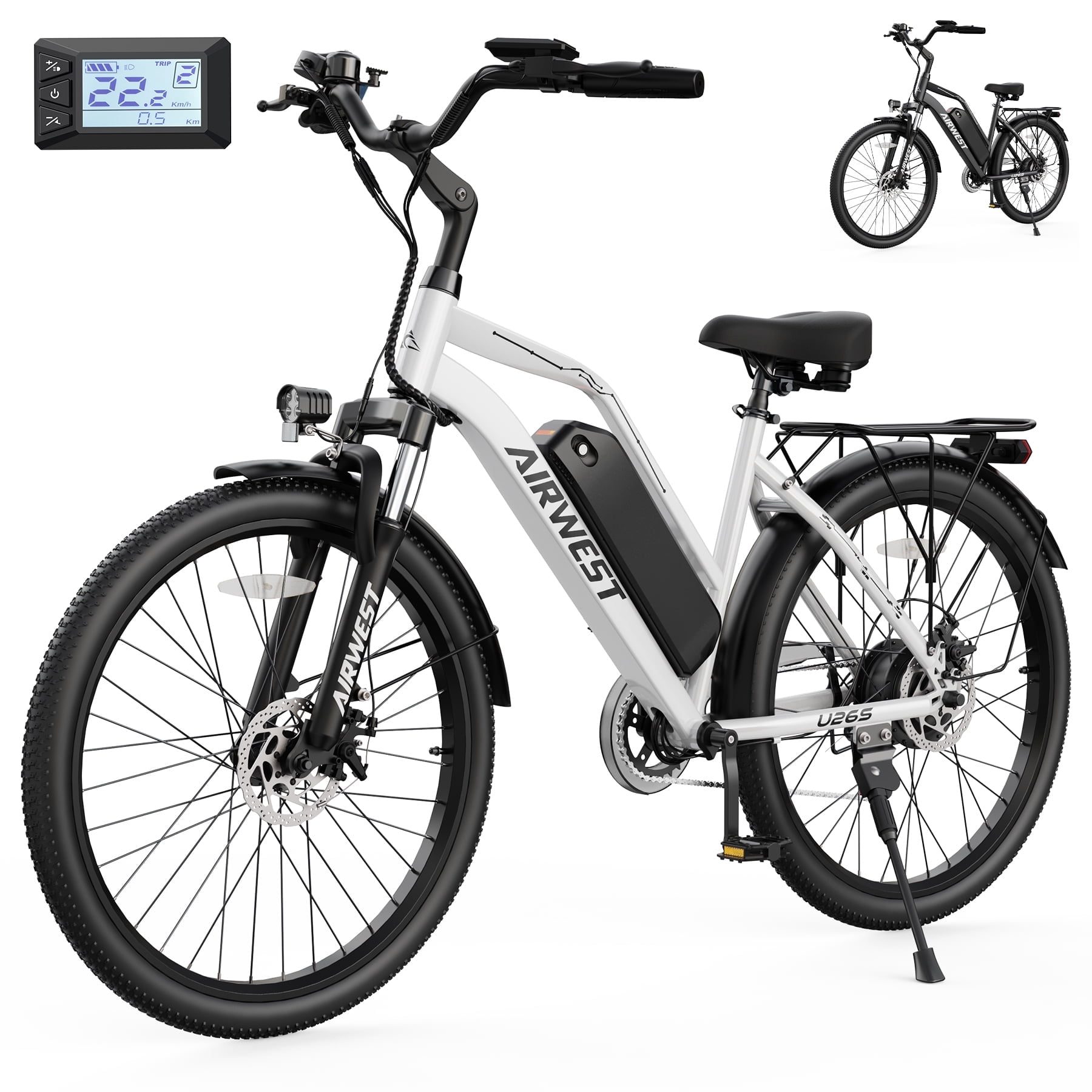 AIRWEST E-bicycle for Adults, Peak 750W Motor Electric Bicycle