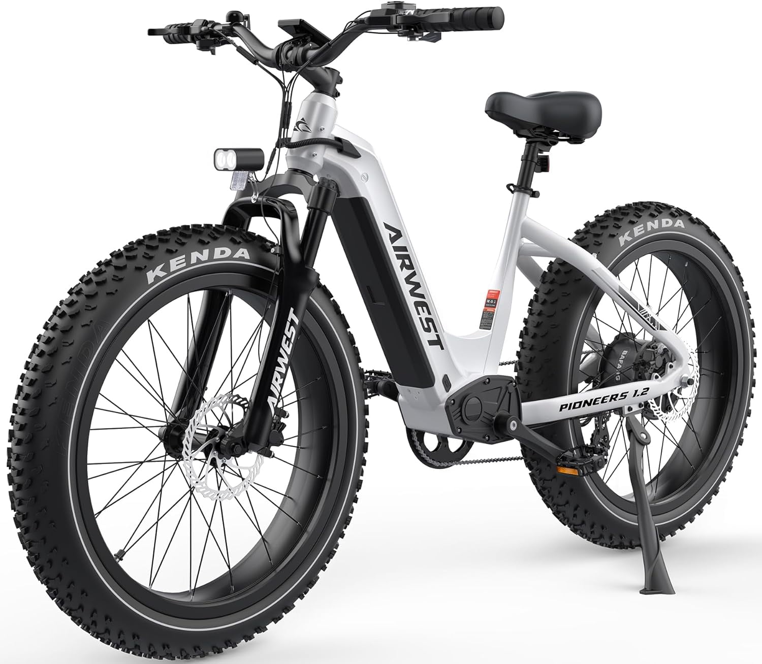 AIRWEST Electric Bike for Adults, UL 2849 Certified, 1000W BAFANG Motor EBike, 48V 15Ah LG Battery 26" x4.0 Fat Tire Electric Bicycle 28MPH 50Miles Mountain Electric Bike, Hydraulic Disc Brakes